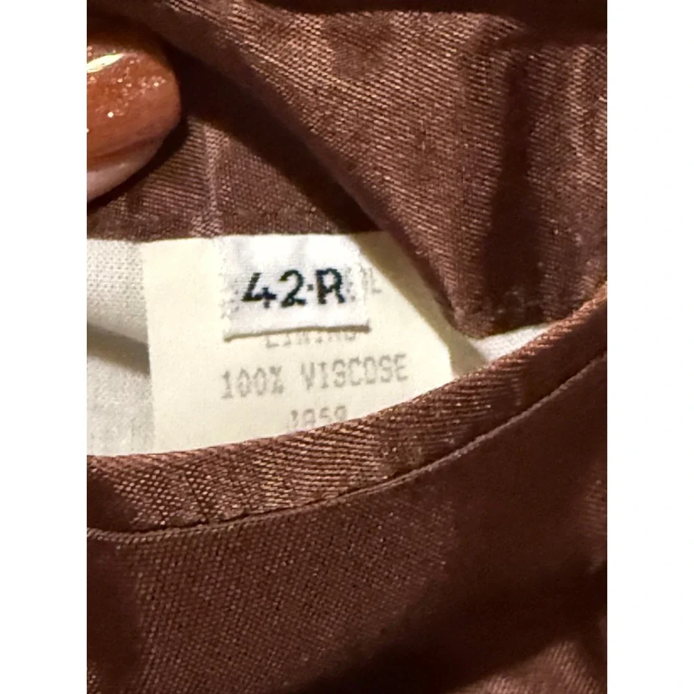 Pure Wool Glen Plaid Sport Coat Christian Aujard 42R Brown Classic Blazer
